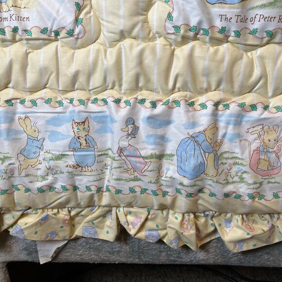 Vintage Peter Rabbit Jemima Puddle Duck Tom Kitten Quilt Blanket Quiltex Beatrix - Picture 3 of 13